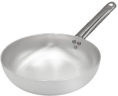 Pentole Agnelli Alluminio 3 mm Professionale Padella Alta per Saltare con Manico Inox, Argento, con rivestimento antiaderente, 36 cm