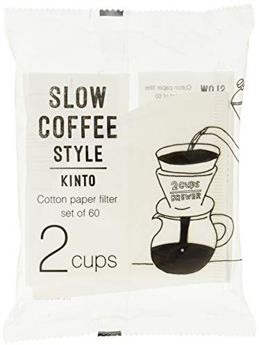 Kinto Slow Coffee - Filtro de papel de algodón (2 tazas)
