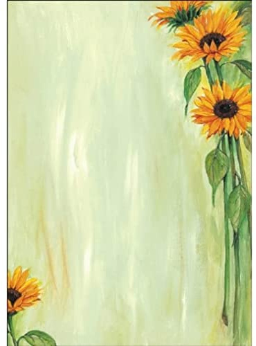 SIGEL DP694 Carta a tema / da lettera, Sunflower, A4, 90 g, 25 fg