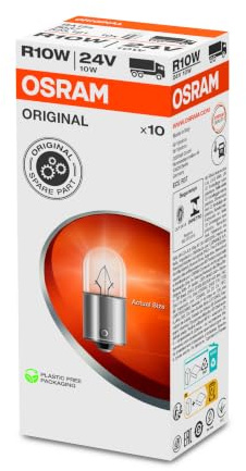 Osram ORIGINAL Kennzeichenbeleuchtung R10W, 5637, 24V, 10er Faltschachtel