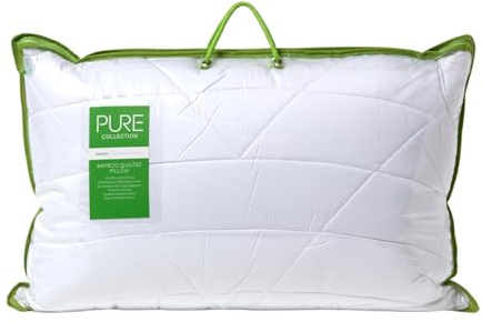 Homescapes Bio-Bambus-Kopfkissen 50 x 75 cm, medium-weiches Kissen mit separaten Taschen und Bambus-Baumwoll-Hülle, waschbares Gesundheitskissen für Rückenschläfer
