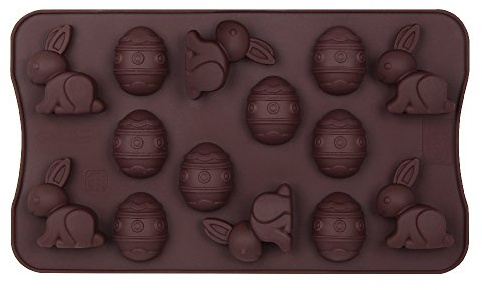 Dr. Oetker Silikon-Schokoladenform Fröhliche Ostern 14er Silikon Schokoladeneier, Schokoladenform Osterhase, Schokohasen für Kuchen, Menge: 1 Stück
