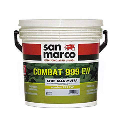 San Marco COMBAT 999 EW pittura traspirante igienizzante antimuffa per interni colore bianco, size 14 lt