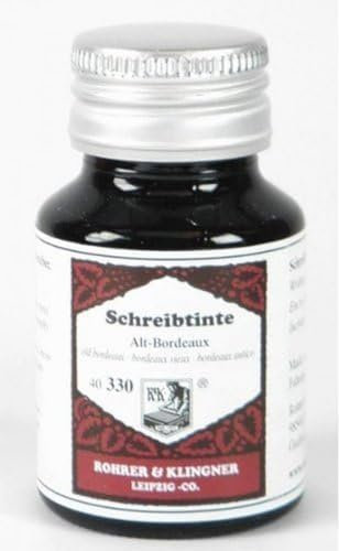 Rohrer und Klingner Schreibtinte,Tinte,Alt Bordeaux -50ml Glasflakon