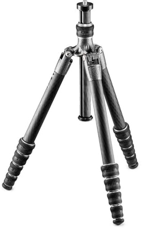 Gitzo GT1555T Traveler Stativ (kompakt, faltbar und leicht, kurze Säule für Aufnahmen auf Bodenhöhe inklusive Serie 1 - 5 Segmente) carbon