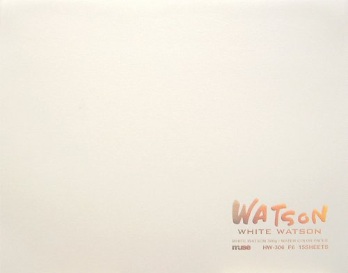 Muse HW-301 SM Watercolor Paper White Watson Block SM 10.6 oz (300 g), White, Pack of 15