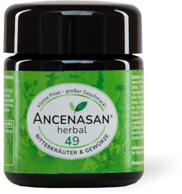 ANCENASAN herbal (20g) | 49-Bitterkräuter-Pulver | Mit natürlichen Bitterstoffen | Vegan Glutenfrei | Made in Germany