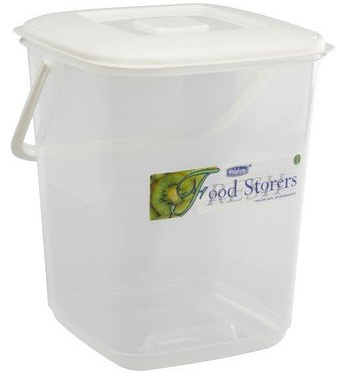 Whitefurze Durable Clear Plastic Food Canister with Handle 10L Item