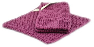Solwang Topflappen gestrickt Pflaume Bordeauxlila