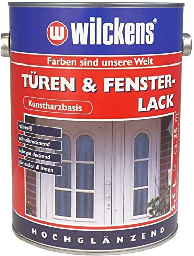 Türen & Fensterlack 2,5 l ca. 35 m² Wilckens Türenlack Lack reinweiß außen Innen Decklack