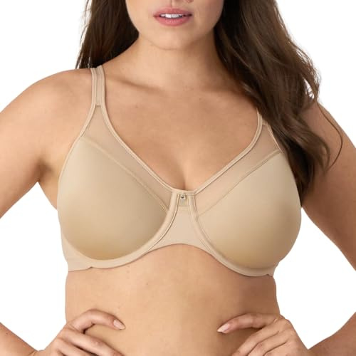 Bali Women's One Smooth U Ultra Light Illusion Neckline Underwire Bra, Nude,34C