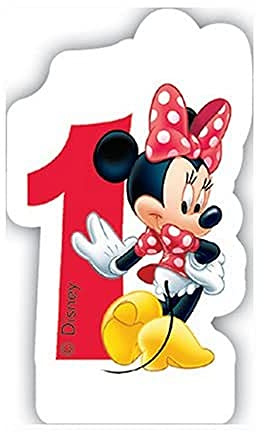 Geburtstagskerze MINNIE MAUS - ZAHL 1 als Deko für Kuchen oder Torte // Kinder Geburtstag Mouse Kerze Eins