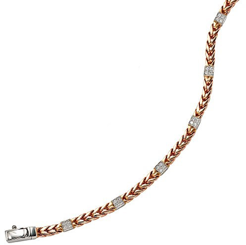 Armband mit 28 Diamanten 585 Gold Rotgold & Weißgold Armschmuck für Damen