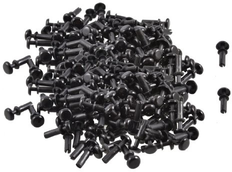 sourcing map 200 Stück 3.0mm OD schwarz Nylon Spreiznieten Stoßstange Befestigung Clip R3090
