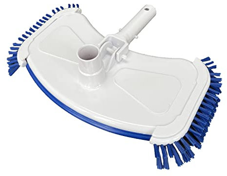 Happy Hot Tubs Deluxe Large Weighted Vacuum Head With Side Brushes Vac Swimming Pool Heavy Duty Brush Telescopic Pole Koi Fish Pond