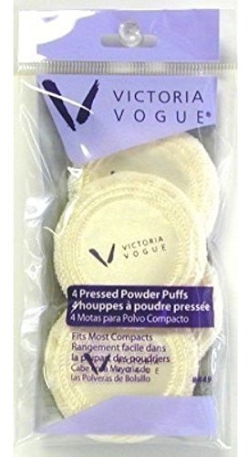 Victoria Vogue, Round Puff Pressed Powder Puff, 4 Count (1-Pack)