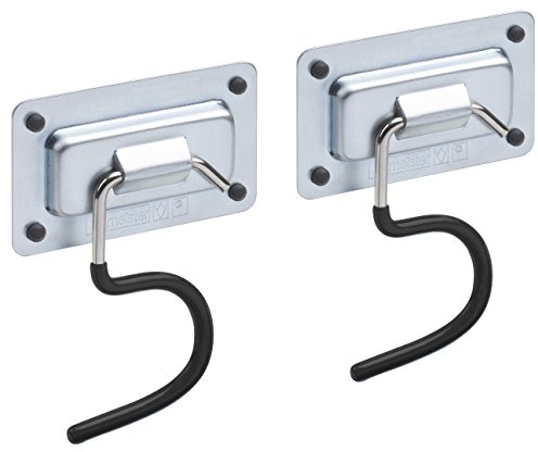 Meister Gerätehalter S-Form - 2 Stück, lose - Leichte Montage - Für gestielte Geräte / Wandhalter / Werkzeughalter / Gartengeräte-Halter / Besen-Halter / Stiel-Halter / 9952400