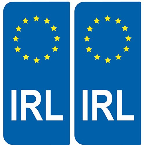 SAFIRMES 2 IRL Ireland Car Number Plate Stickers – European ID