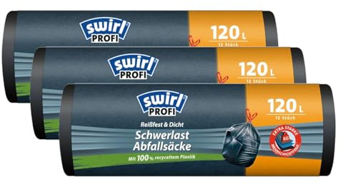 Swirl Schwerlast Säcke 120L 12 stk./ Rolle (3er Pack)