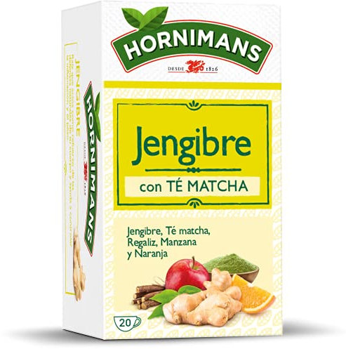 Hornimans Infusión de Jengibre con Té Matcha 100% Natural | 20 bolsitas | ConTeína