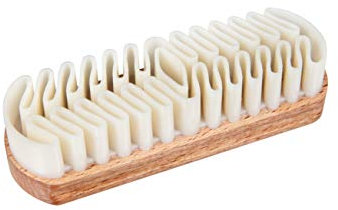 Kaps Spazzola in Legno con Gomma Morbida Naturale Crespa per Nabuk e Pelle Scamosciata, per Scarpe, Borse e Accessori in Pelle