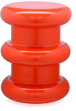 Kartell Pilastro Sgabello, Tecnopolimero termoplastico colorato in Massa, Rosso, 35 x 46 cm