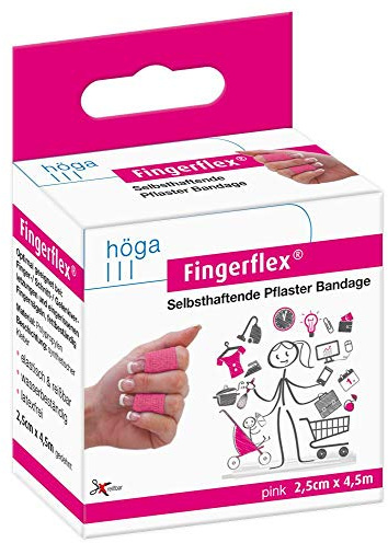 Fingerflex Pansement adhésif rose - 2,5 cm x 4,5 m