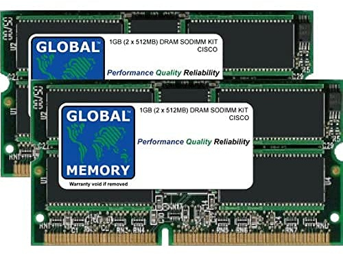 1GB (2 x 512MB) DRAM SODIMM Memoria RAM Kit para Cisco 12000 Series ROUTERS GSR LÍNEA DE Tarjeta del Motor 3 (ISE) (MEM-LC-ISE-1G)