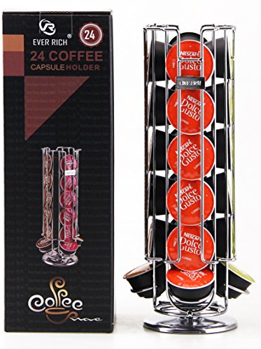 EVER RICH ® COFFEE POD ROTATING HOLDER COMPATIBLE WITH DOLCE GUSTO COFFEE PODS. (24-40 CAPSULE CAPACITY) (24)