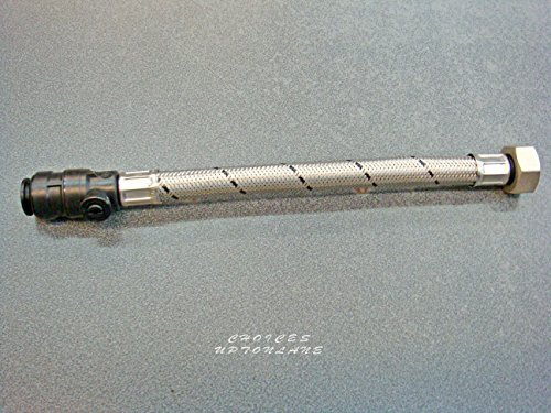 Flexible TAP Connector 15MM Push FIT + ISOLATING Valve X 3/4 300MM (Pair of 2 FLEXI'S)