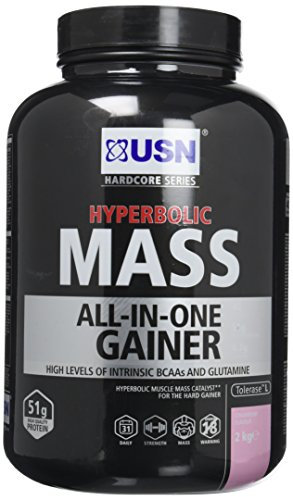 USN Hyperbolic Mass All-In-One Gainer Shake Powder, Strawberry, 2 kg