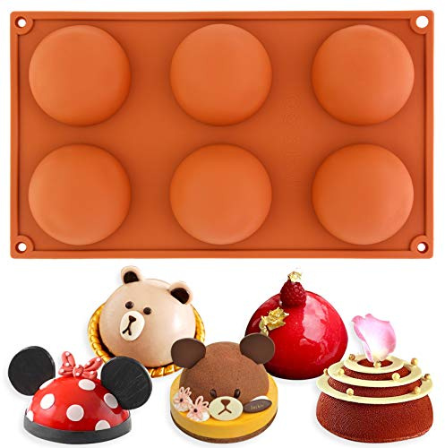 15 Flexible Silicone Dome Moulds Half Sphere for Candy Cake Chocolate Truffle Mini Cake 6 cavites
