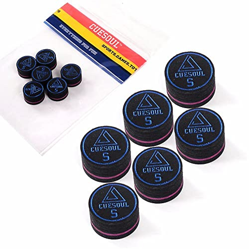 CUESOUL 6 Stück 9 Layer-14mm Pigskin Queue Spitzen für Billiard