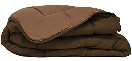 POYET MOTTE Couette Bicolore, Polyester, Chocolat/Moka, 200x140x1 cm