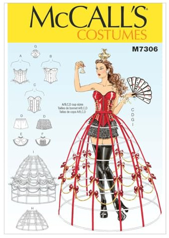 McCall's Patterns 7306, Damenkostüme, Größen 42-50, Vinyl, Mehrfarbig, E5 (14-16-18-20-22)