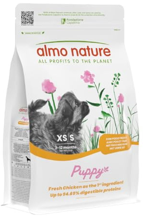 Almo Nature Puppy Cibo Secco per Cane XS-S al Pollo 2 kg – Crocchette Complete per Cuccioli di Taglia Piccola e Mini