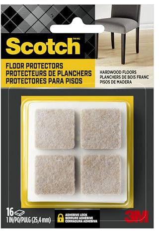 Scotch SP844 SP844-NA Felt Furniture Pads, Beige, Square 1