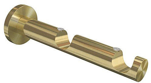 Flairdeco Träger offen für 20 mm Ø Gardinenstange, 2-läufig, Metall, Messing-Optik