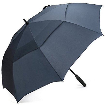 G4Free 47/54/58/62/68 tum automatisk öppen golfparaply extra stor överdimensionerat dubbeltak ventilerad vindtät vattentät käppar-paraply (marinblå, 157,5 cm/ 62 tum)