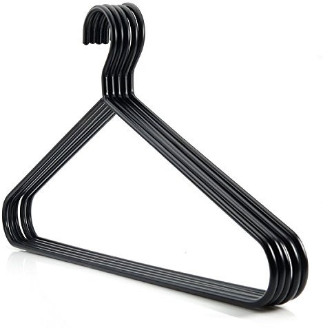 HANGERWORLD Extra Strong Steel Metal Coat Hangers - Pack of 5, 45cm Adult Size, 6mm Thick Heavy Duty Hanger for Jackets and Coats, Motor Bike Leathers, Suits