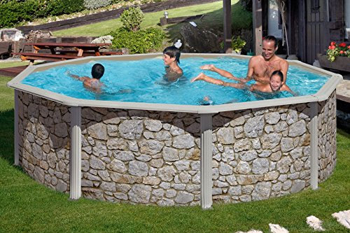 MyPool Rundbecken-Poolset Feeling Ø 300 x 120 cm in Steinoptik mit Sandfilteranlage