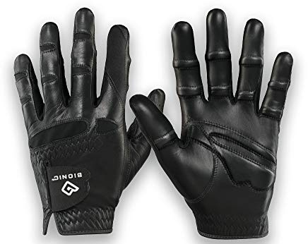 BIONIC Herren StableGrip mit NaturalFit Golfhandschuh, Schwarz (M/L, Links)