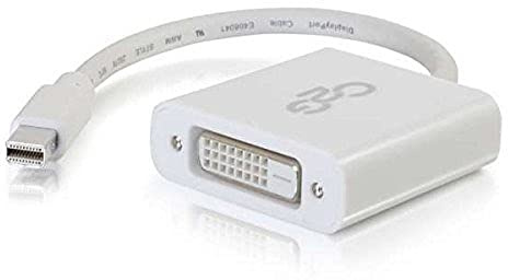 C2G Legrand Mini DisplayPort Adapter, Active, Male to Female Displayport Adapter, White DisplayPort to DVI Adapter, 8 Inch Adapter Converter, 1 Count, C2G 54319
