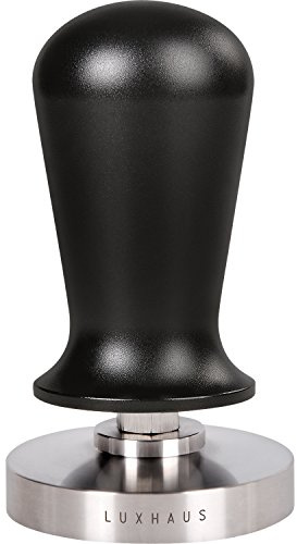 LuxHaus 53mm Calibrated Coffee Tamper for Espresso Machine with Spring Loaded 100% Flat Stainless Steel Base