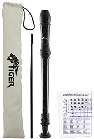 Tiger REC2-BK Sopran Blockflöte - Schwarz