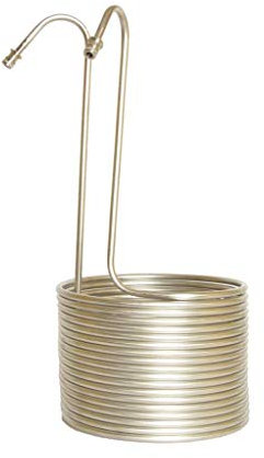 Brewferm® Chill'in 50 Würzekühler - Edelstahl, kühlt 50L Würze auf 20-25°C in nur 20 Minuten, kompatibel mit Gardena Gartenschlauch-Anschlüssen