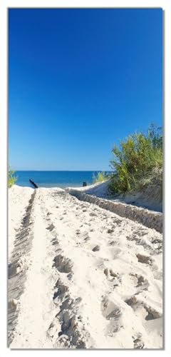 posterdepot Türtapete Türposter Auf dem Sandweg zum Strand - Blauer Himmel über dem Meer - Größe 93 x 205 cm, 1 Stück, ktt0698