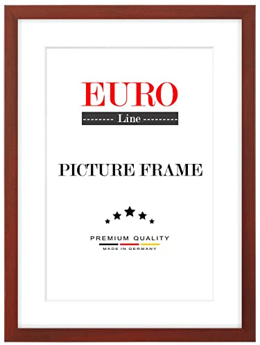 EUROLine35 Cornice foto in legno 68 x 88 cm su misura - colore: Rosso sfocato | taglia selezionabile | con vetro acrilico antiriflesso | cornici per foto | Manifesti | puzzle