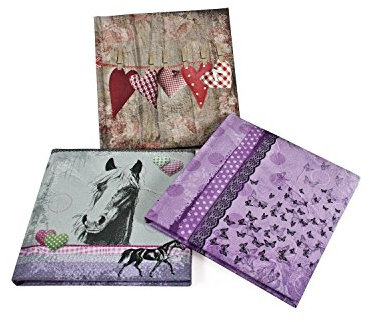 goldbuch Poesiealbum Collage, 165 x 165 mm, 96 Seiten Einband Leinen Bedruckt, Innenseiten aus Schreibpapier, zufällige Motivauswahl