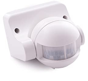 IR Bewegungsmelder mit Dämmerungssensor 12V weiß 140° Aufputz Sensor Infrarot 12m
